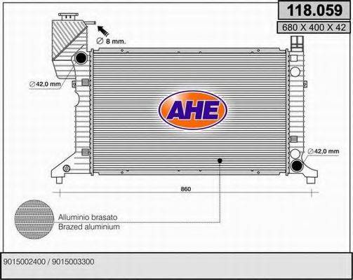 AHE 118059 Радіатор, охолодження двигуна