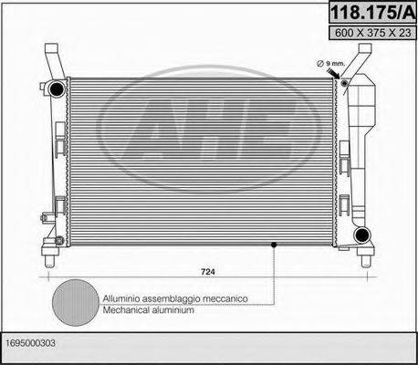 AHE 118175A Радіатор, охолодження двигуна