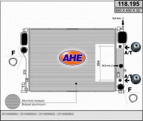 AHE 118195 Радіатор, охолодження двигуна