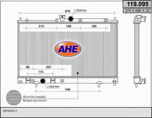 AHE 119095 Радіатор, охолодження двигуна