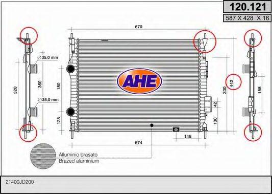 AHE 120121 Радіатор, охолодження двигуна