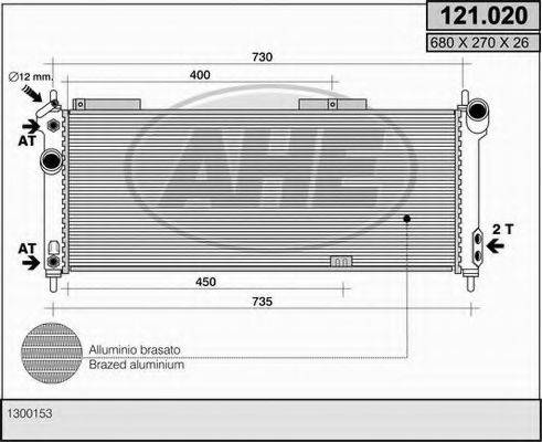 AHE 121020 Радіатор, охолодження двигуна