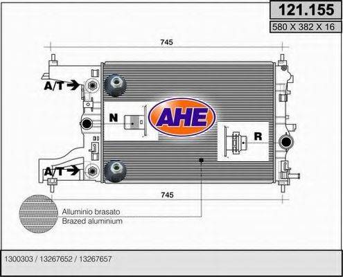 AHE 121155 Радіатор, охолодження двигуна