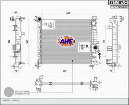 AHE 121157O Радіатор, охолодження двигуна