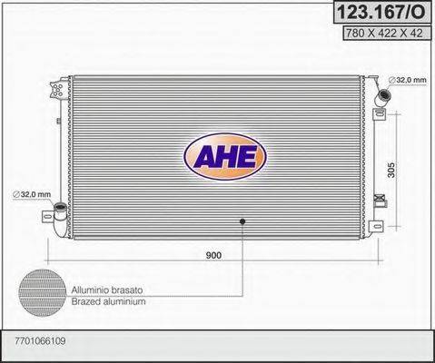 AHE 123167O Радіатор, охолодження двигуна