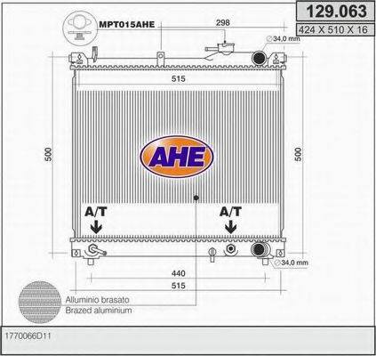 AHE 129063 Радіатор, охолодження двигуна