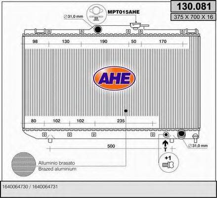 AHE 130081 Радіатор, охолодження двигуна