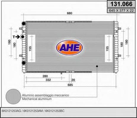 AHE 131066 Радіатор, охолодження двигуна