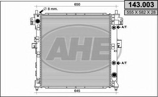 AHE 143003 Радіатор, охолодження двигуна