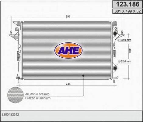 AHE 123186 Радіатор, охолодження двигуна