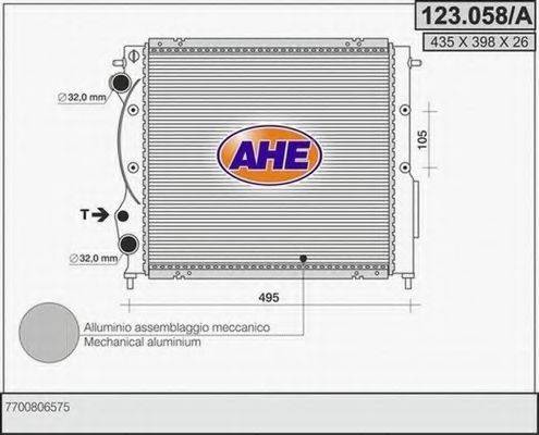 AHE 123058A Радіатор, охолодження двигуна