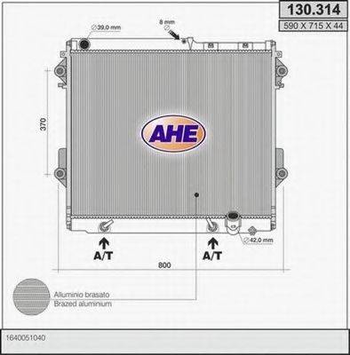 AHE 130314 Радіатор, охолодження двигуна