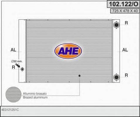 AHE 102122O Радіатор, охолодження двигуна