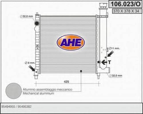 AHE 106023O Радіатор, охолодження двигуна