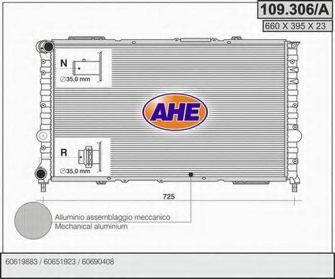 AHE 109306A Радіатор, охолодження двигуна