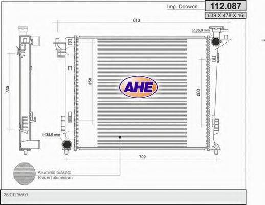 AHE 112087 Радіатор, охолодження двигуна