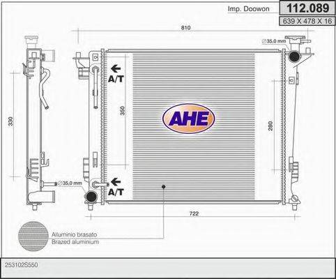 AHE 112089 Радіатор, охолодження двигуна