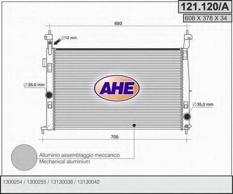 AHE 121120A Радіатор, охолодження двигуна