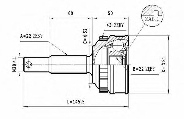 STATIM C247 Шарнірний комплект, приводний вал