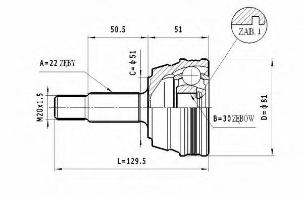 STATIM C289 Шарнірний комплект, приводний вал