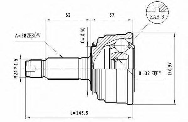 STATIM C419 Шарнірний комплект, приводний вал