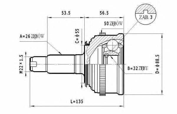 STATIM C430 Шарнірний комплект, приводний вал