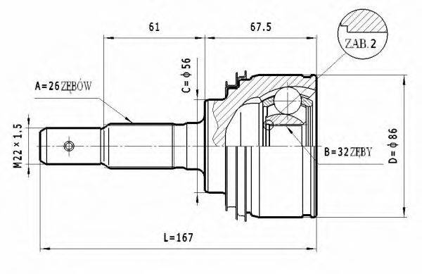 STATIM C560 Шарнірний комплект, приводний вал