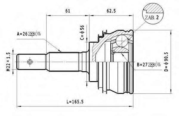 STATIM C581 Шарнірний комплект, приводний вал