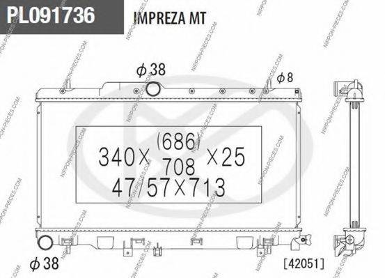 NPS S156U16 Радіатор, охолодження двигуна