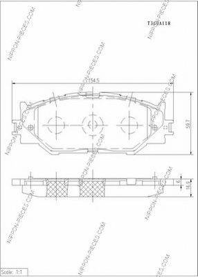 NPS T360A118 Комплект гальмівних колодок, дискове гальмо
