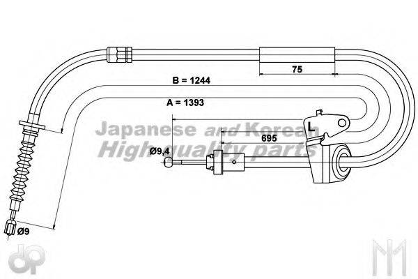 ASHUKI HRK12774 Трос, стоянкова гальмівна система