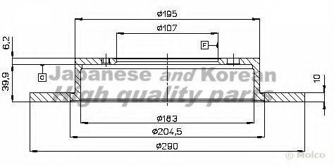 ASHUKI K01605 гальмівний диск