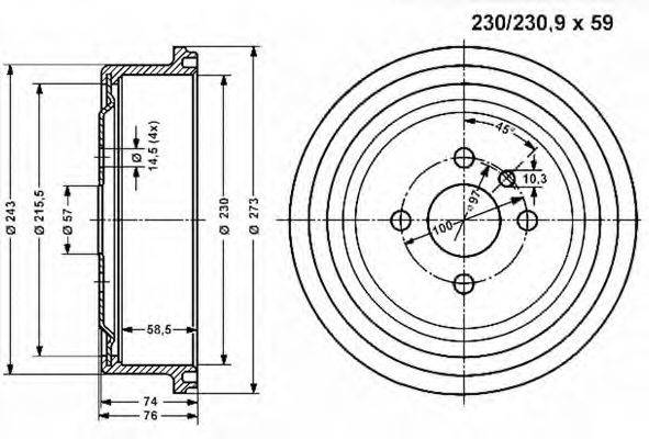 VEMA 800830 Гальмівний барабан