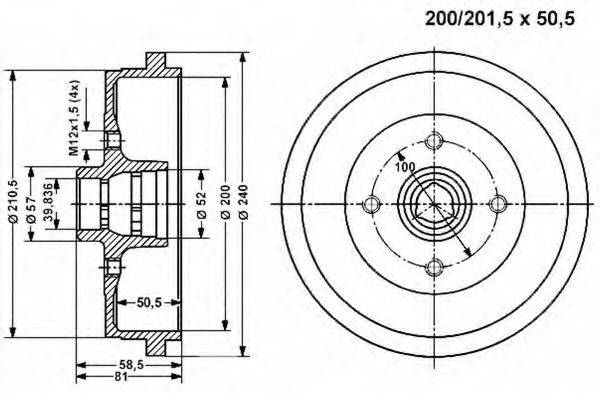 VEMA 801321 Гальмівний барабан