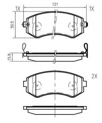 VEMA K636700 Комплект гальмівних колодок, дискове гальмо