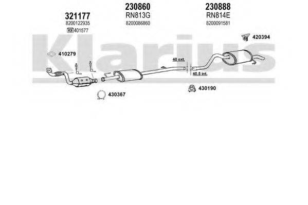 KLARIUS 720849E Система випуску ОГ