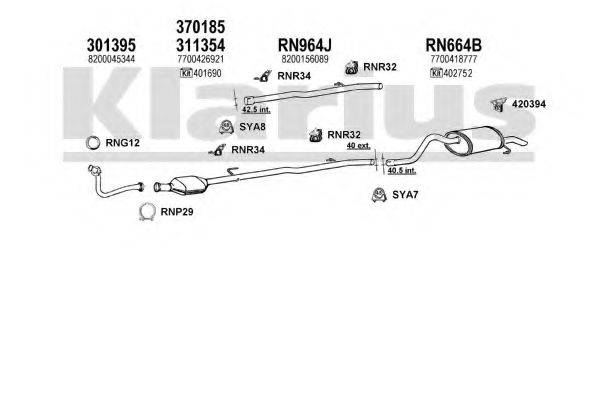 KLARIUS 720854U Система випуску ОГ