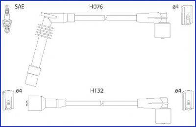 HITACHI 134246 Комплект дротів запалювання