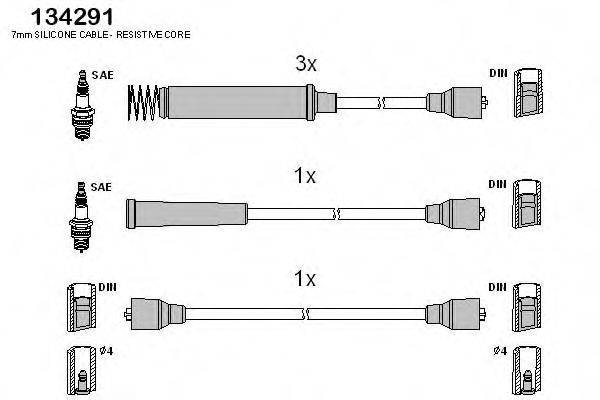 HITACHI 134291 Комплект дротів запалювання