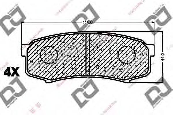 DJ PARTS BP1009 Комплект гальмівних колодок, дискове гальмо