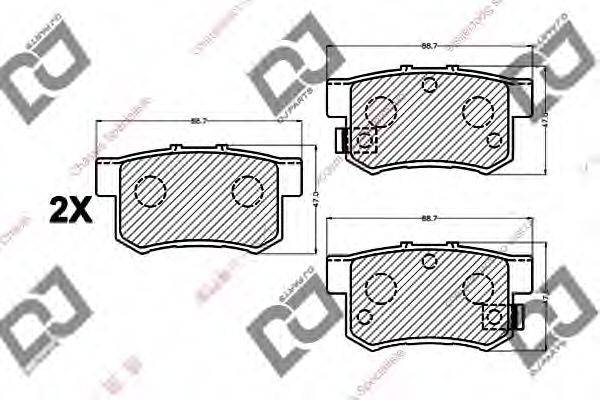 DJ PARTS BP1026 Комплект гальмівних колодок, дискове гальмо