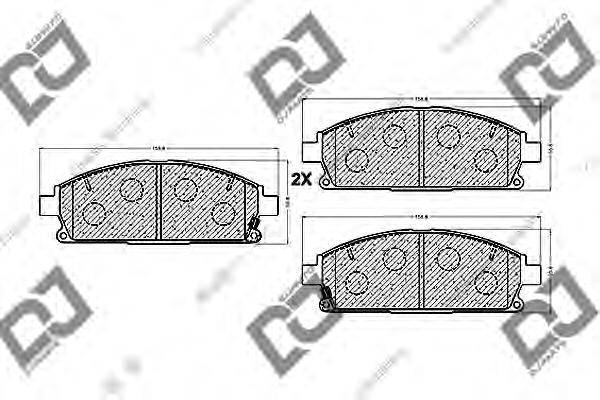 DJ PARTS BP1034 Комплект гальмівних колодок, дискове гальмо