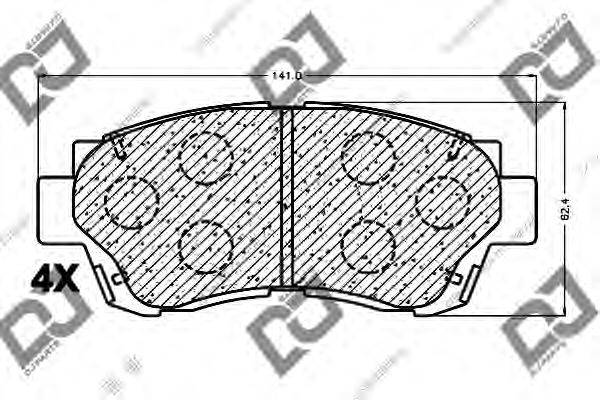 DJ PARTS BP1119 Комплект гальмівних колодок, дискове гальмо