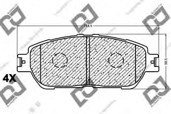 DJ PARTS BP1145 Комплект гальмівних колодок, дискове гальмо