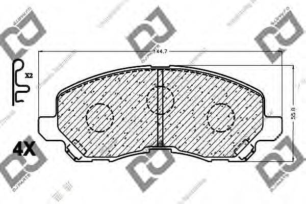 DJ PARTS BP1151 Комплект гальмівних колодок, дискове гальмо