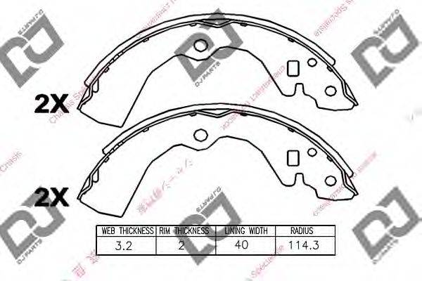 DJ PARTS BS1039 Комплект гальмівних колодок