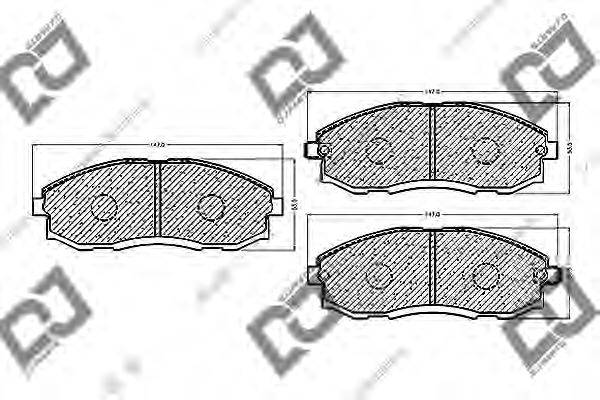 DJ PARTS BP1106 Комплект гальмівних колодок, дискове гальмо