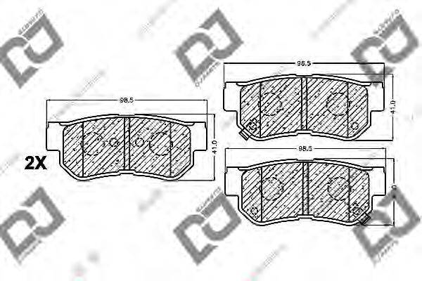 DJ PARTS BP1128 Комплект гальмівних колодок, дискове гальмо