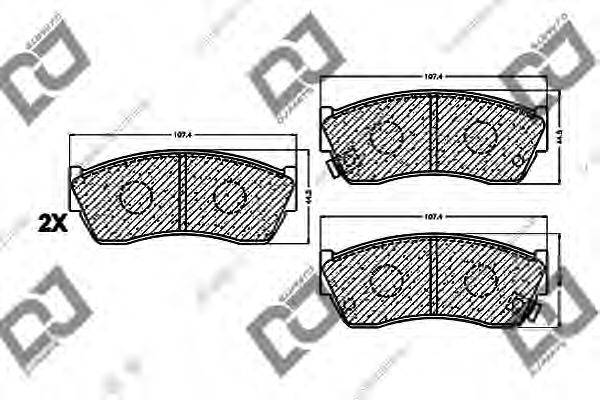 DJ PARTS BP1217 Комплект гальмівних колодок, дискове гальмо