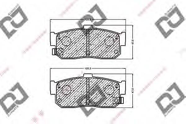 DJ PARTS BP1221 Комплект гальмівних колодок, дискове гальмо